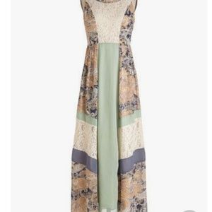 Ryu Patchwork Halter Maxi Dress - Size Large